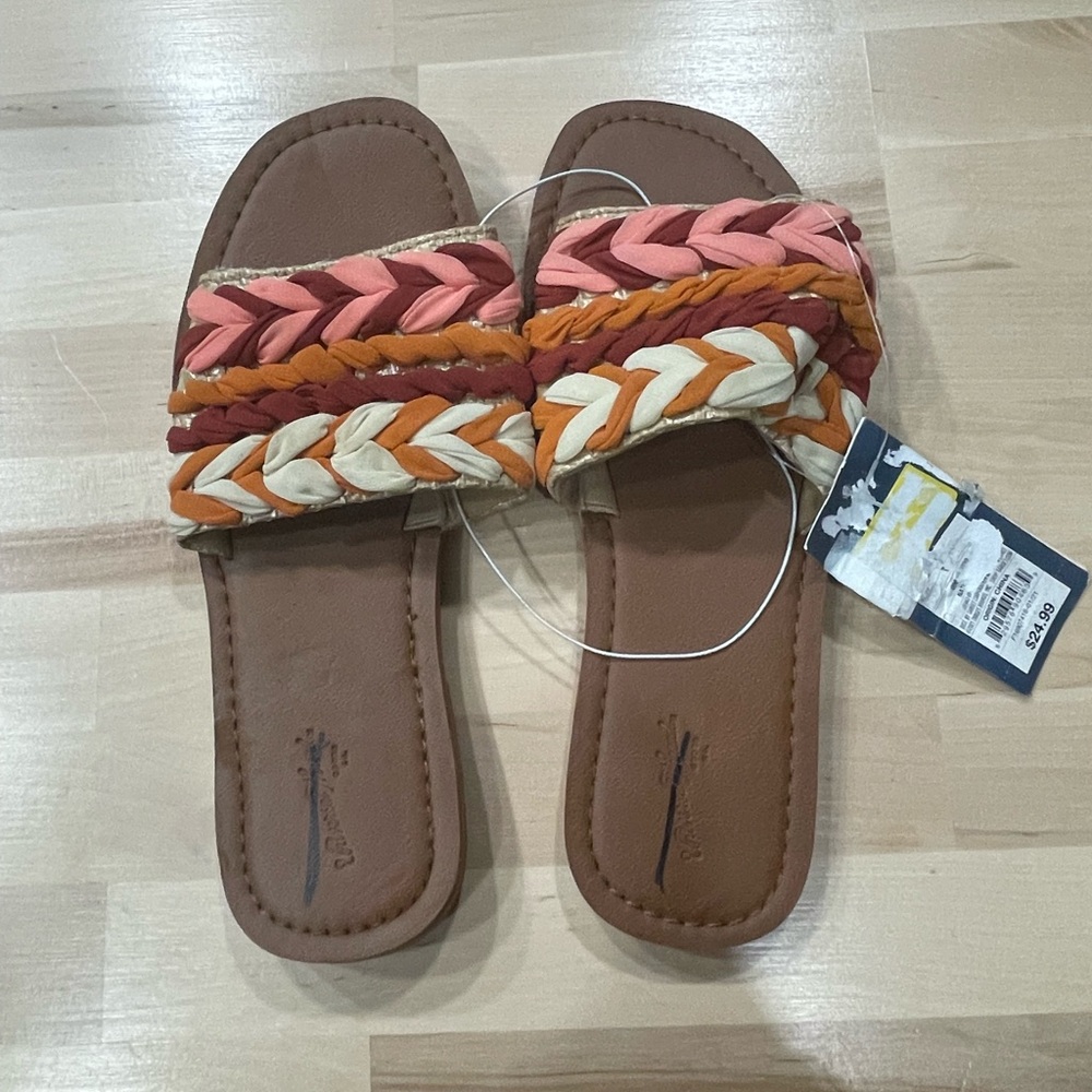 Universal thread Braided Multicolor Slide Sandals